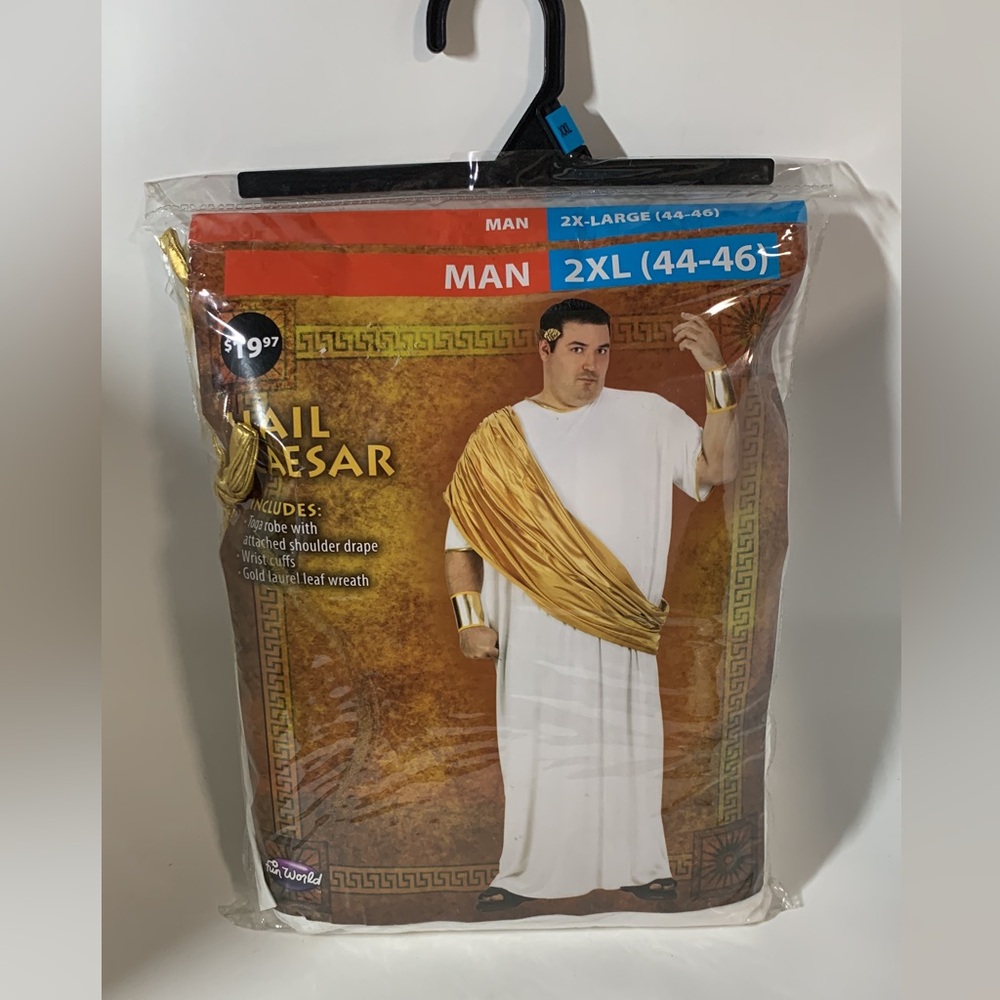 Hail Caesar Adult Costume Fun World Toga Robe Size 2XL